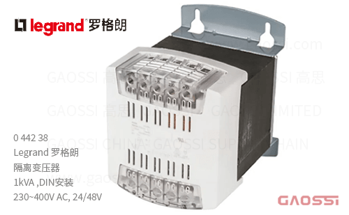 Legrand 罗格朗 控制与信号变压器 044238,1kVA ,DIN导轨安装230~400V AC,24/48V 单相安全隔离变压器
