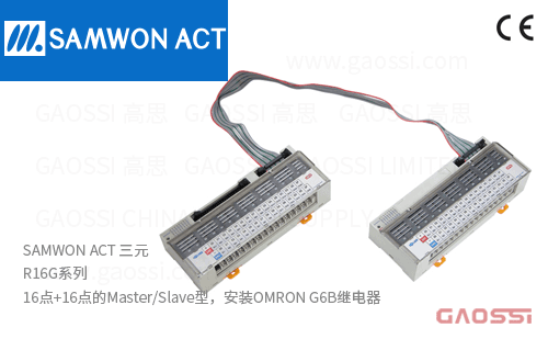 SAMWON ACT 三元 R16G系列继电器终端R16G-NS5A-M,R16G-PS5A-M,R16G-NS5A-S,R16G-PS5A-S 16点Master Slave型 OMRON G6B继电器