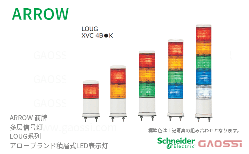 ARROW 箭牌 Schneider 多层信号灯 LOUG系列LOUG-24-1,LOUG-24-2,LOUG-24-3,LOUG-24-4, LOUG-24-5,LOUG-24W-1 アロー 積層式LED表示灯