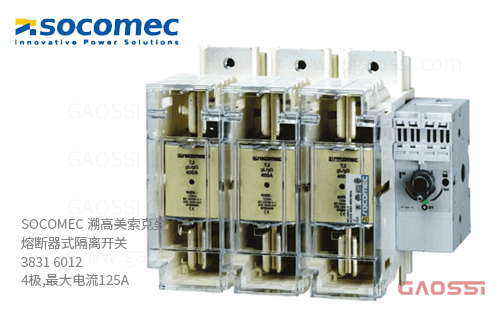 SOCOMEC 溯高美 索克曼 熔断器式隔离开关 3831 6012 4极,最大电流125A 熔断器组合开关