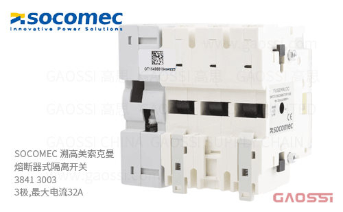 SOCOMEC 溯高美 索克曼 熔断器式隔离开关 3841 3003 3极,最大电流32A 熔断器组合开关