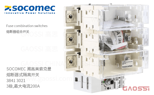 SOCOMEC 溯高美 索克曼 熔断器式隔离开关 3841 3021 3极,最大电流200A 熔断器组合开关