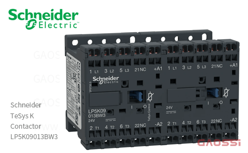 Schneider施耐德 接触器 TeSys K系列 LP5K09013BW3, 3P, 3NO, 24V DC 可逆 低功耗