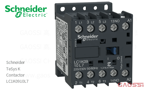 Schneider施耐德 接触器 TeSys K系列 LC1K0910L7, 3P, 3NO, 200/208V AC
