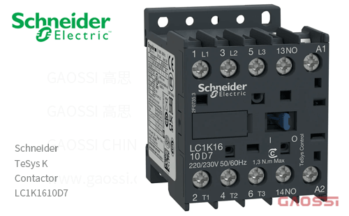 Schneider施耐德 接触器 TeSys K系列 LC1K1610D7, 3P, 3NO, 42V AC