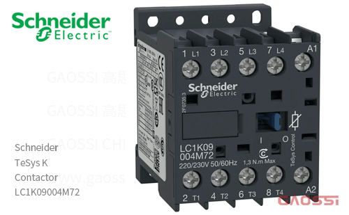 Schneider施耐德 接触器 TeSys K系列 LC1K09004M72, 4P, 4NO, 220/230V AC