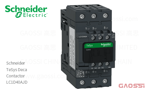 Schneider施耐德 接触器 TeSys Deca系列 LC1D40AJD, 3P, 3NO, 12V DC