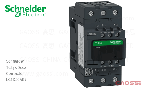 Schneider施耐德 接触器 TeSys Deca系列 LC1D50AB7, 3P, 3NO, 24V AC