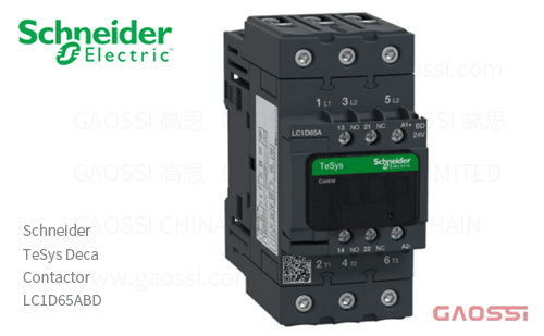Schneider施耐德 接触器 TeSys Deca系列 LC1D65ABD, 3P, 3NO, 24V DC