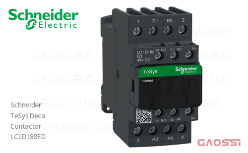 Schneider施耐德 接触器 TeSys Deca系列 LC1D188ED, 4P, 2NO+2NC, 48V DC