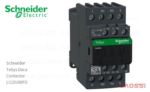 Schneider施耐德 接触器 TeSys Deca系列 LC1D188FD, 4P, 2NO+2NC, 110V DC