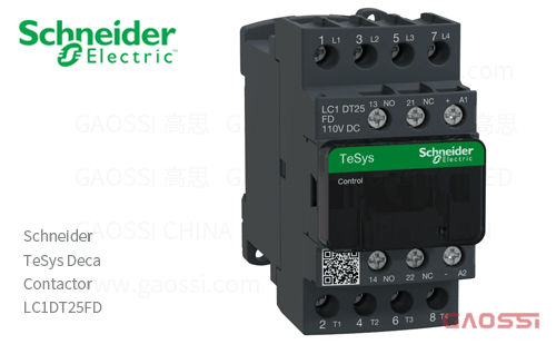 Schneider施耐德 接触器 TeSys Deca系列 LC1DT25FD, 4P, 4NO, 110V DC