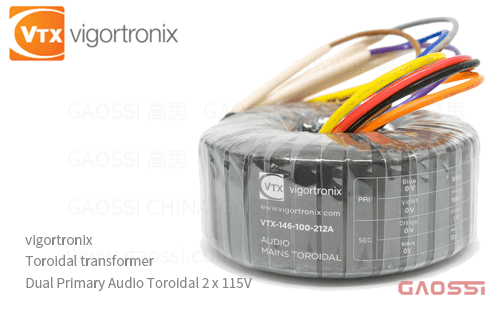 Vigortronix 维高 音频环形变压器 VTX-146-080-209A, 80VA, 115V/230V, 2 x 9V
